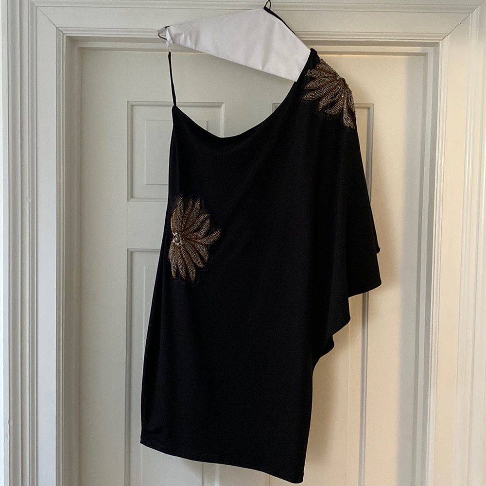 Beaded black mini dress